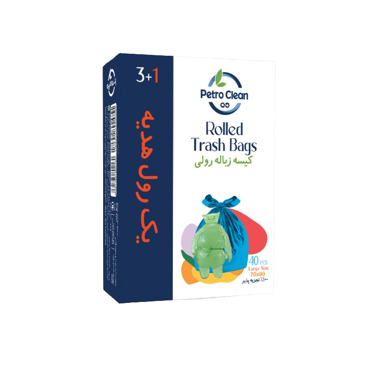Biodegradable Boxed Trash Bags, Large Size, 30 pieces+ 10 pieces, 1+3 Rolls